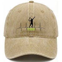 Tennis Lover Heartbeat Washed Cotton Baseball Cap Sports Player Gift