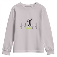 Tennis Lover Heartbeat Youth Sweatshirt Sports Player Gift - Wonder Print Shop