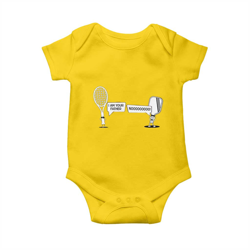 Funny Pickleball Tennis Racket Baby Onesie I Am Your Pickle Father - Wonder Print Shop