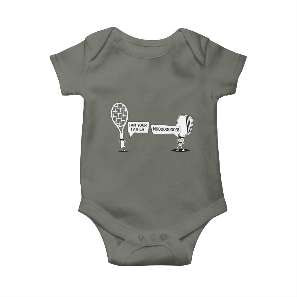 Funny Pickleball Tennis Racket Baby Onesie I Am Your Pickle Father - Wonder Print Shop