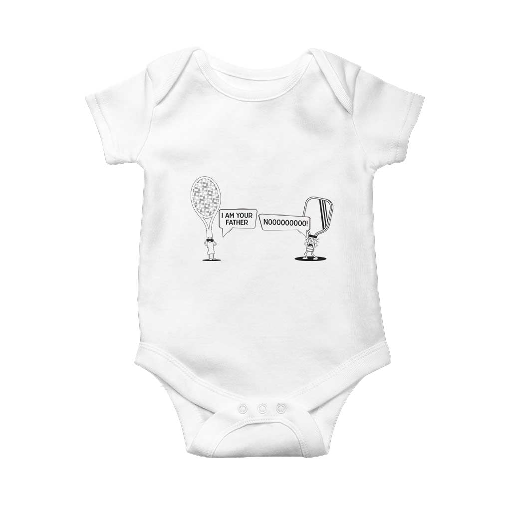 Funny Pickleball Tennis Racket Baby Onesie I Am Your Pickle Father - Wonder Print Shop