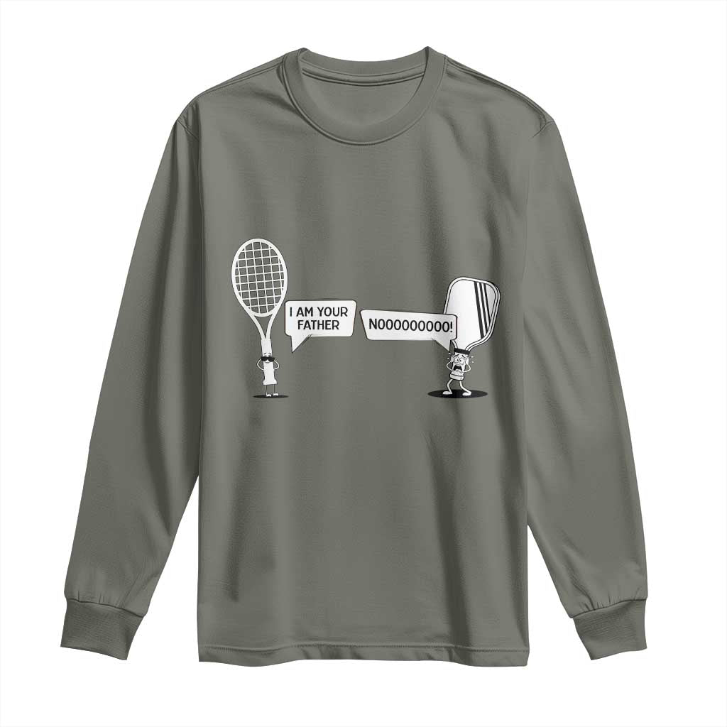 Funny Pickleball Tennis Racket Long Sleeve Shirt I Am Your Pickle Father - Wonder Print Shop