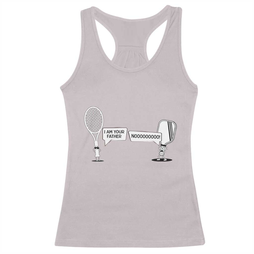 Funny Pickleball Tennis Racket Racerback Tank Top I Am Your Pickle Father - Wonder Print Shop
