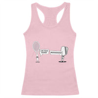 Funny Pickleball Tennis Racket Racerback Tank Top I Am Your Pickle Father - Wonder Print Shop