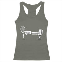 Funny Pickleball Tennis Racket Racerback Tank Top I Am Your Pickle Father - Wonder Print Shop
