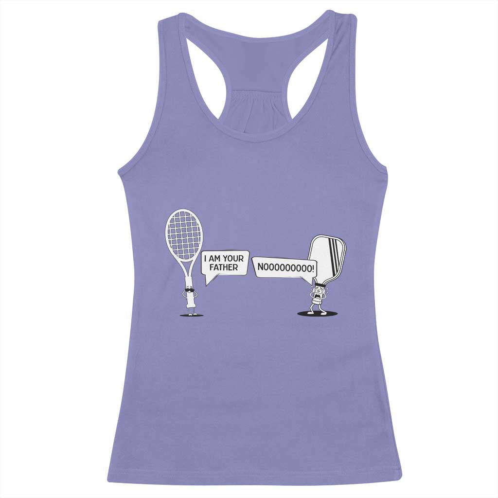 Funny Pickleball Tennis Racket Racerback Tank Top I Am Your Pickle Father - Wonder Print Shop