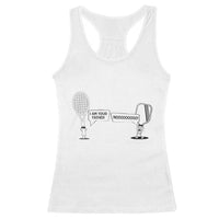 Funny Pickleball Tennis Racket Racerback Tank Top I Am Your Pickle Father - Wonder Print Shop