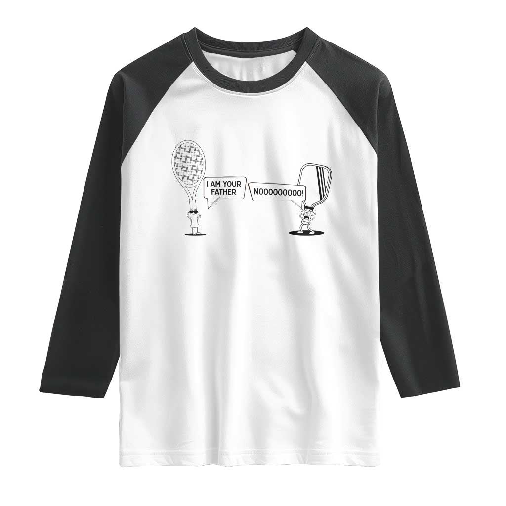 Funny Pickleball Tennis Racket Raglan Shirt I Am Your Pickle Father - Wonder Print Shop