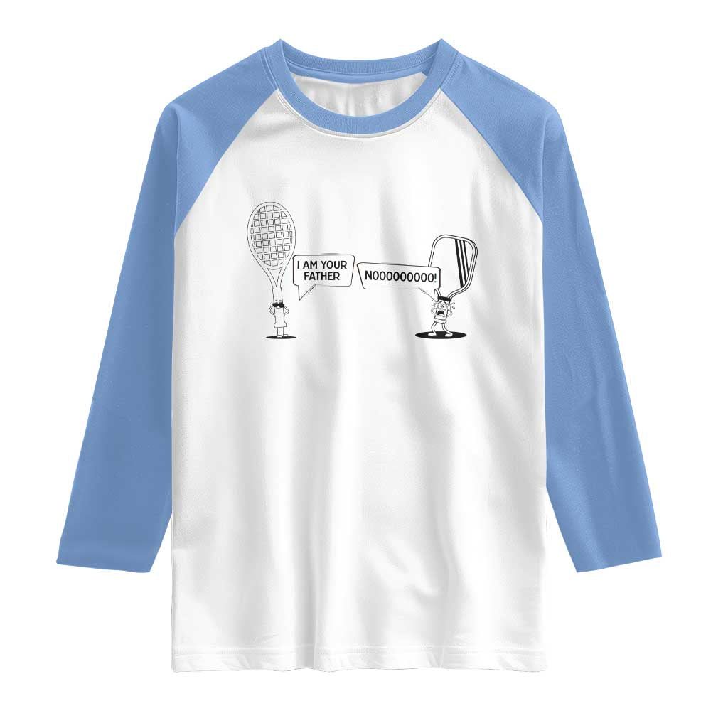 Funny Pickleball Tennis Racket Raglan Shirt I Am Your Pickle Father - Wonder Print Shop