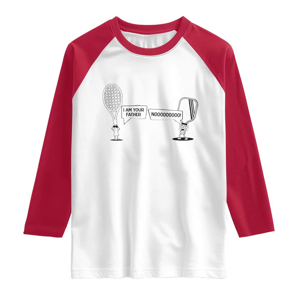 Funny Pickleball Tennis Racket Raglan Shirt I Am Your Pickle Father - Wonder Print Shop