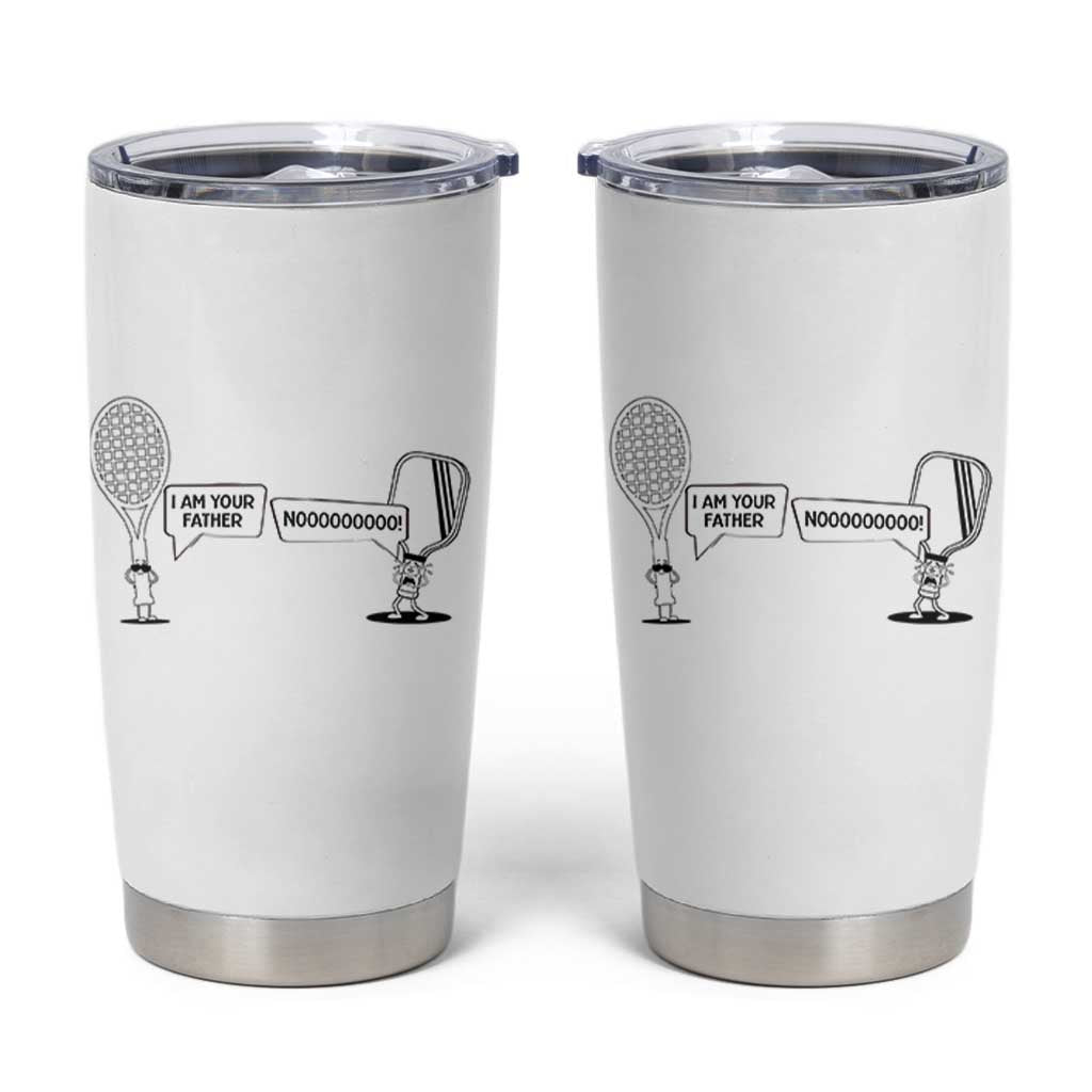 Funny Pickleball Tennis Racket Tumbler Cup I Am Your Pickle Father - Wonder Print Shop