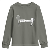Funny Pickleball Tennis Racket Youth Sweatshirt I Am Your Pickle Father - Wonder Print Shop