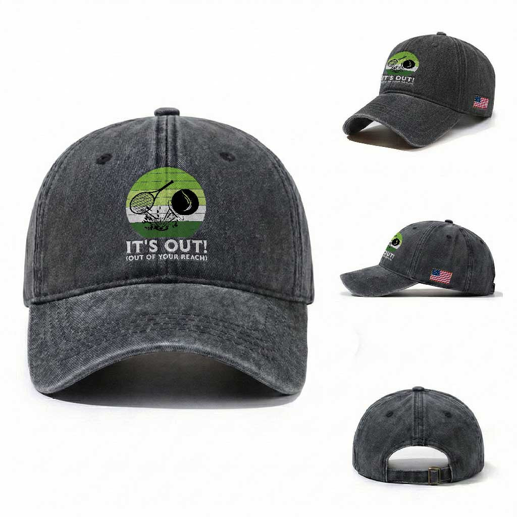 It Is Out Of Your Reach Washed Cotton Baseball Cap Funny Tennis Game Gift