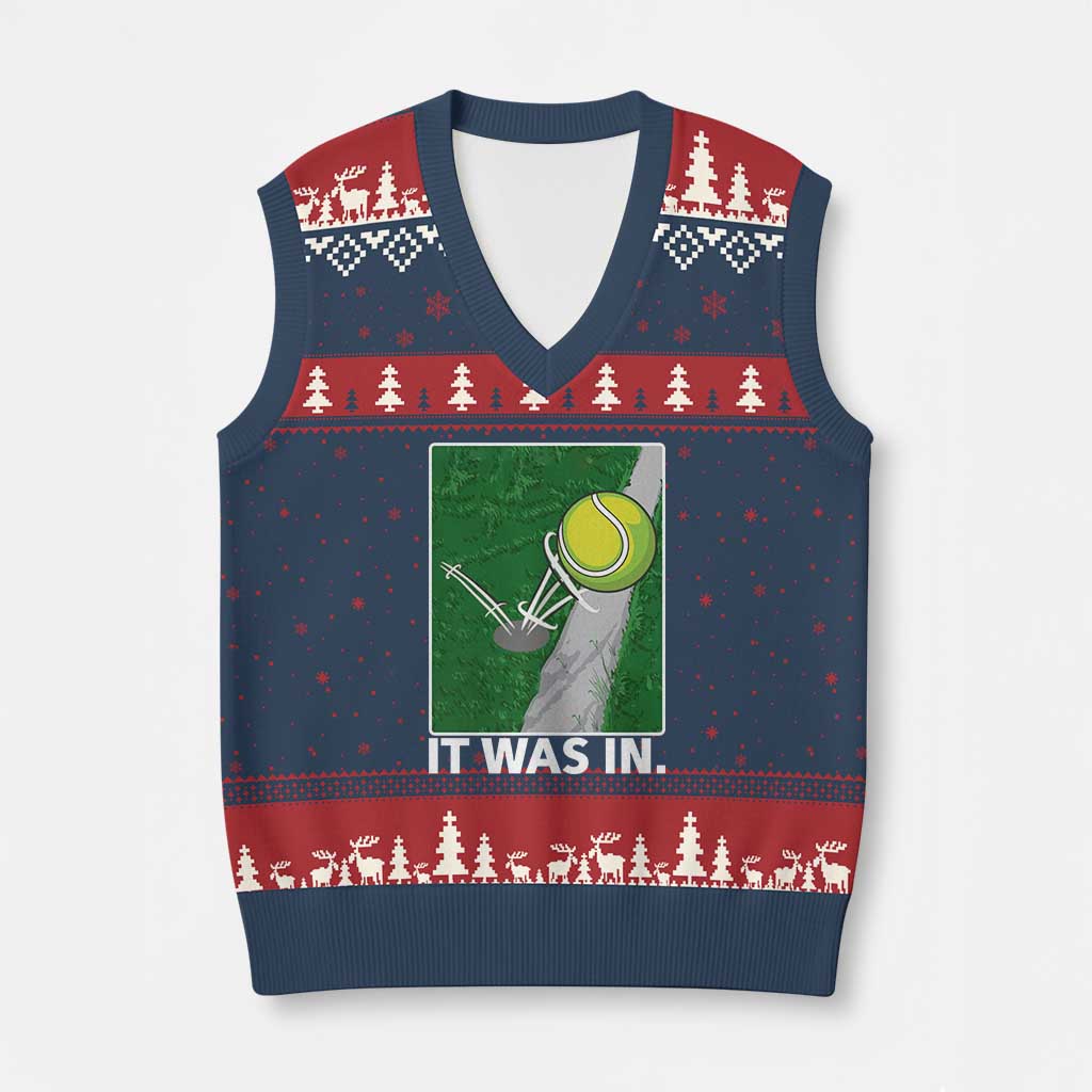 Funny Tennis Quote V-Neck Knit Sweater Vest It Was In - Wonder Print Shop