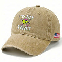 Funny Tennis Quote Washed Cotton Baseball Cap Id Hit That