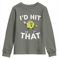 Funny Tennis Quote Youth Sweatshirt Id Hit That - Wonder Print Shop