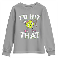 Funny Tennis Quote Youth Sweatshirt Id Hit That - Wonder Print Shop