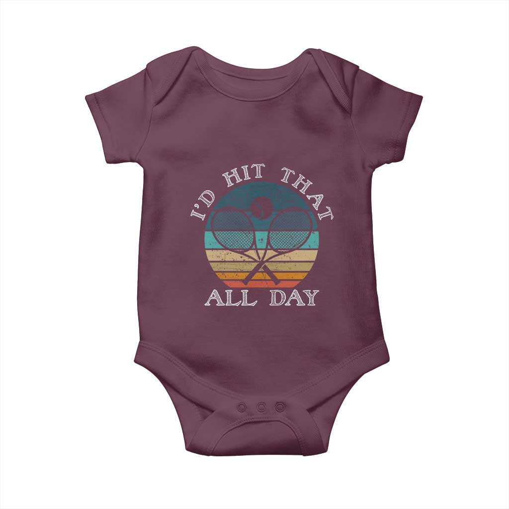 Id Hit That All Day Baby Onesie Funny Tennis Player Gift - Wonder Print Shop