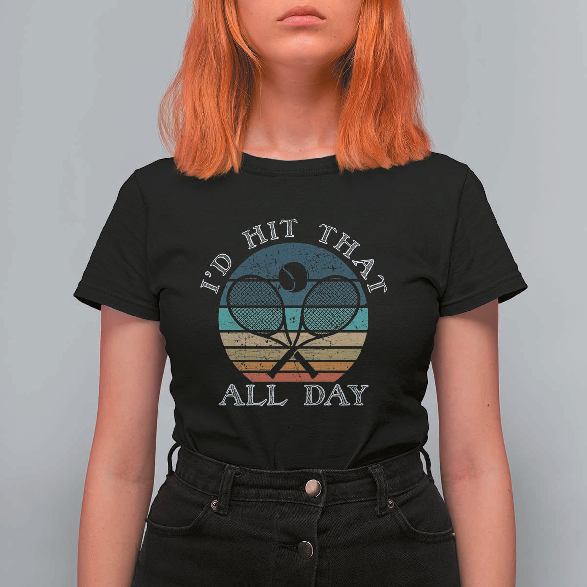 Id Hit That All Day T Shirt For Women Funny Tennis Player Gift - Wonder Print Shop