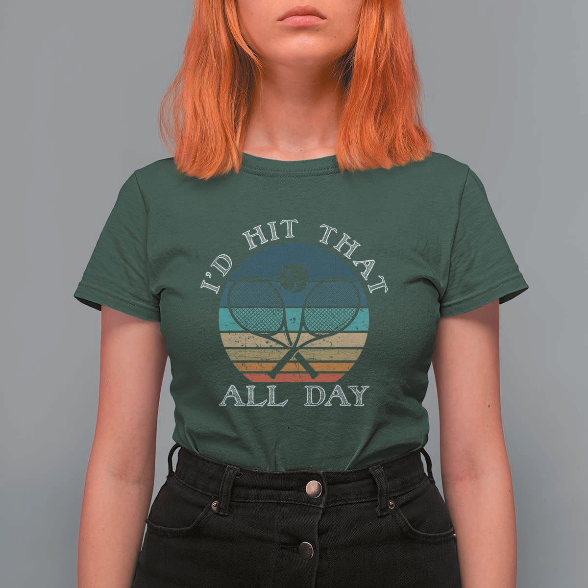 Id Hit That All Day T Shirt For Women Funny Tennis Player Gift - Wonder Print Shop