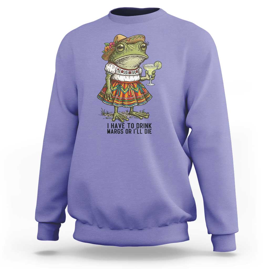 Funny Cinco De Mayo Frog Sweatshirt I Have To Drink Margs
