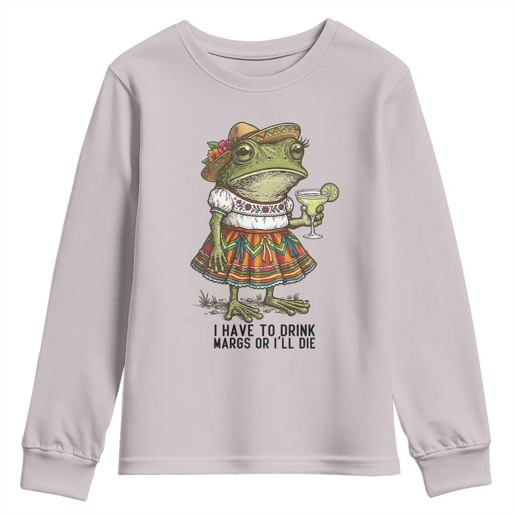 Funny Cinco De Mayo Frog Youth Sweatshirt I Have To Drink Margs
