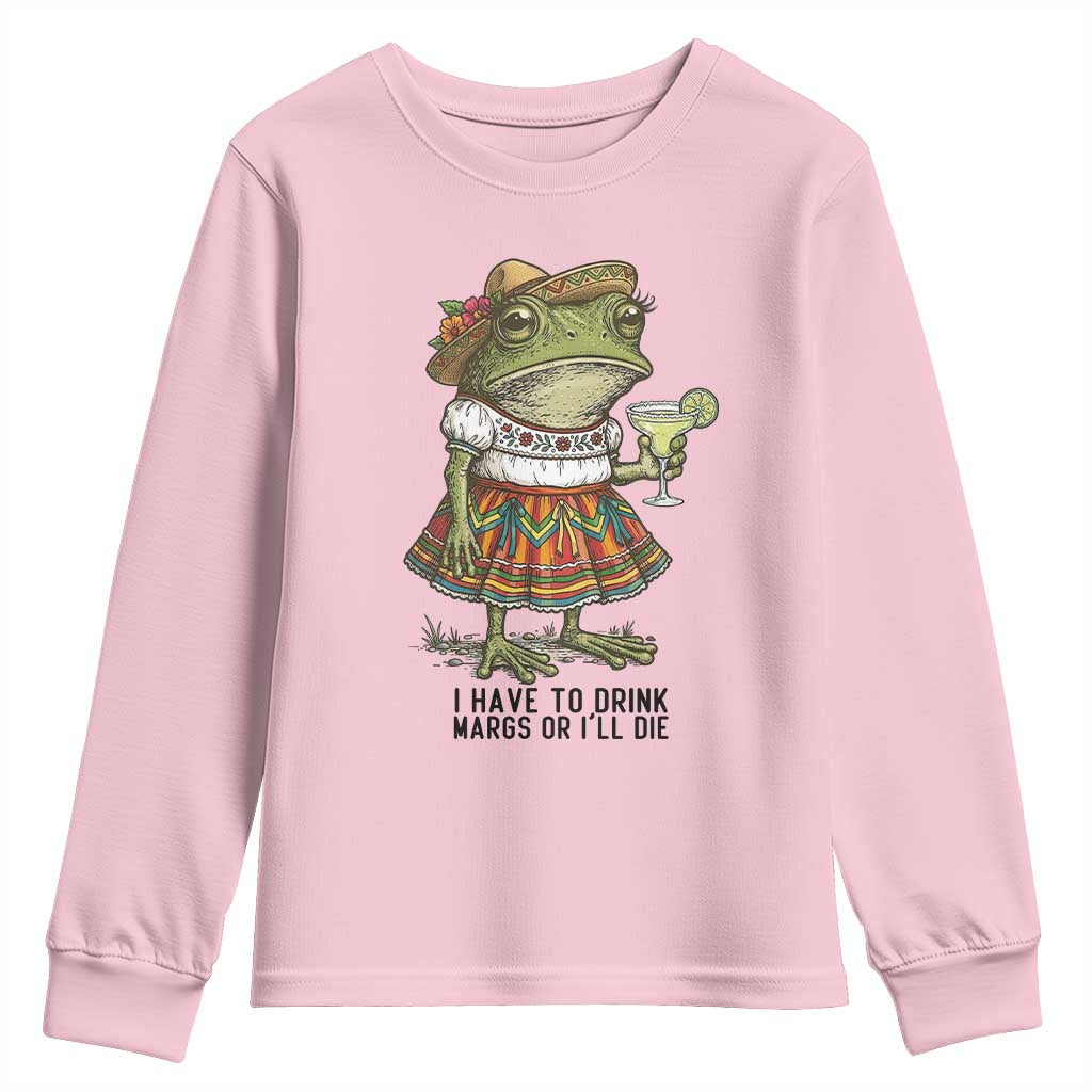 Funny Cinco De Mayo Frog Youth Sweatshirt I Have To Drink Margs
