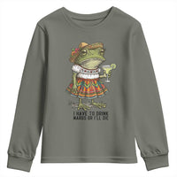 Funny Cinco De Mayo Frog Youth Sweatshirt I Have To Drink Margs