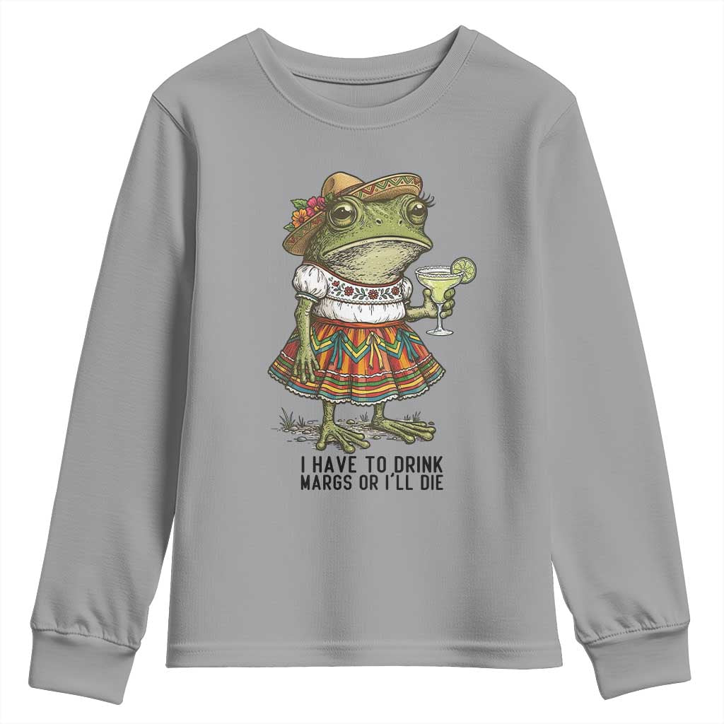 Funny Cinco De Mayo Frog Youth Sweatshirt I Have To Drink Margs