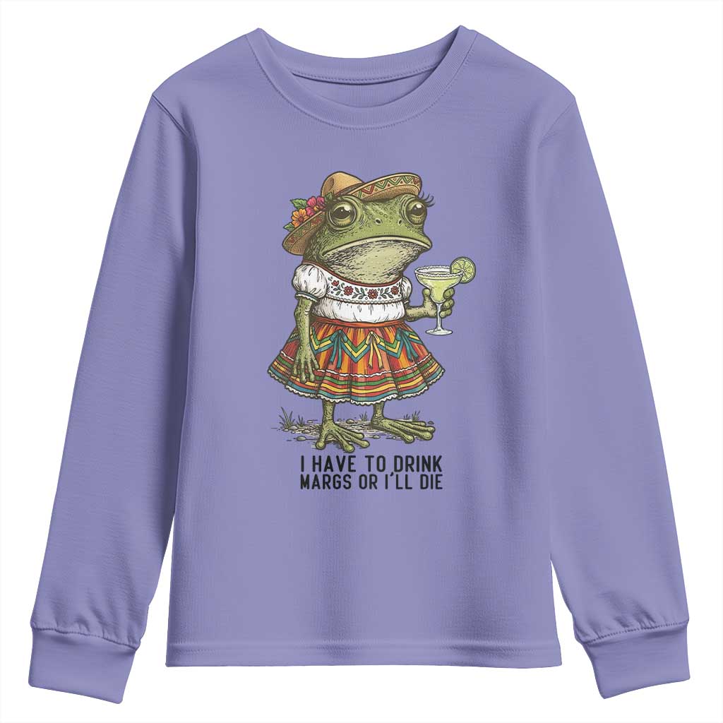 Funny Cinco De Mayo Frog Youth Sweatshirt I Have To Drink Margs