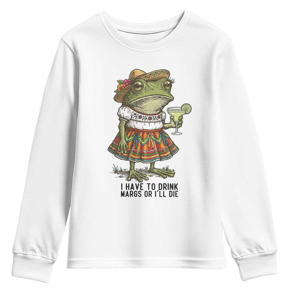 Funny Cinco De Mayo Frog Youth Sweatshirt I Have To Drink Margs