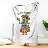 Funny Cinco De Mayo Sexy Frog Throw Blanket Lets Fiesta