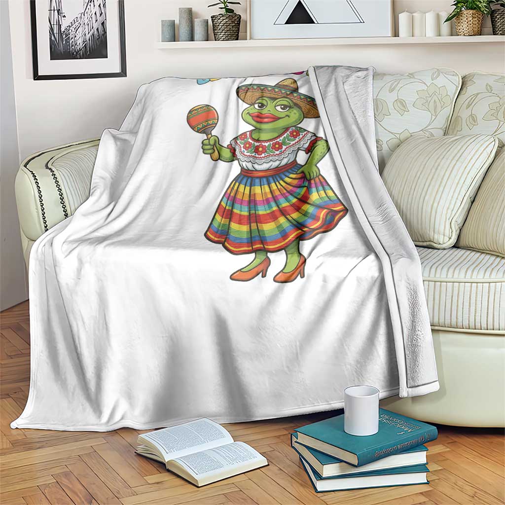 Funny Cinco De Mayo Sexy Frog Throw Blanket Lets Fiesta