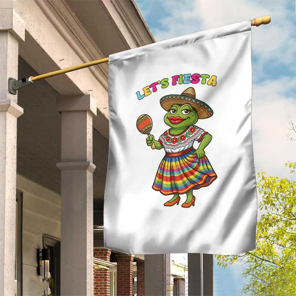 Funny Cinco De Mayo Sexy Frog Garden Flag Lets Fiesta