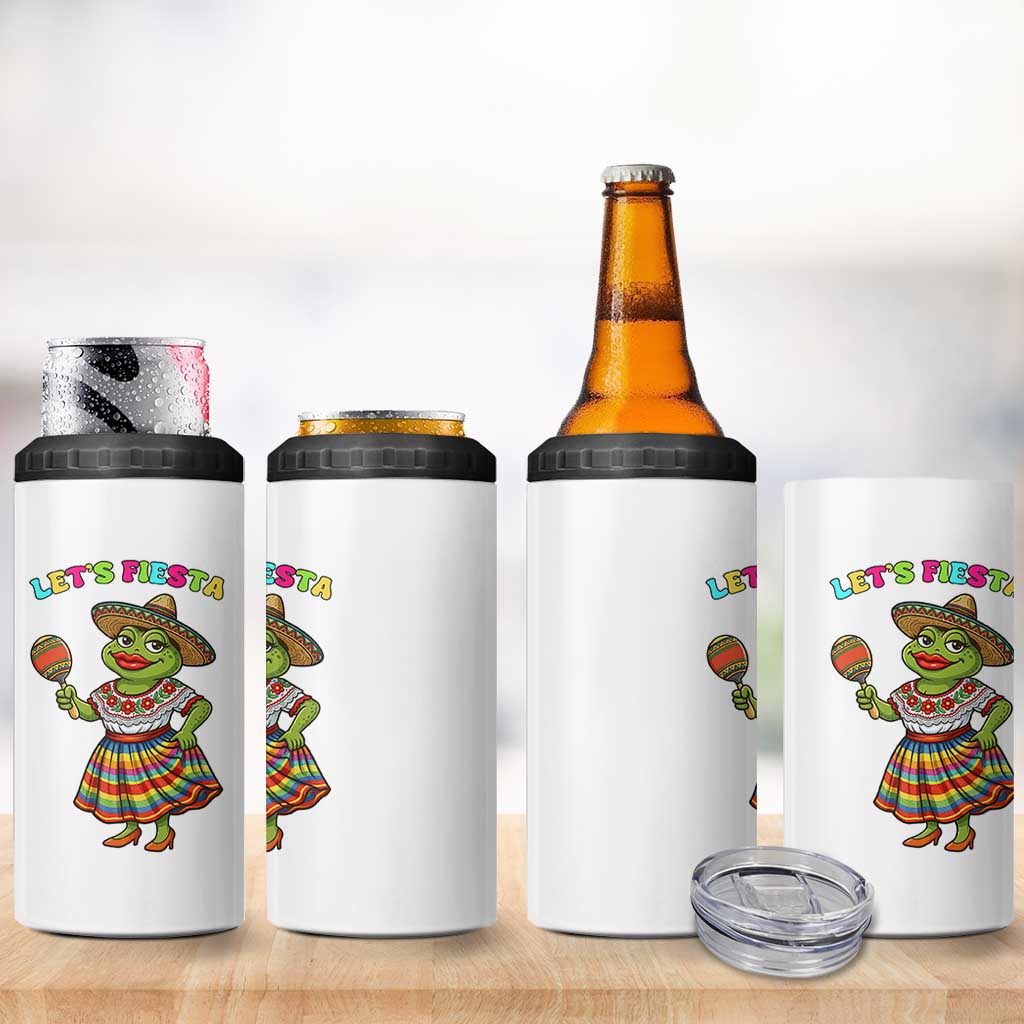 Funny Cinco De Mayo Sexy Frog 4 in 1 Can Cooler Tumbler Lets Fiesta