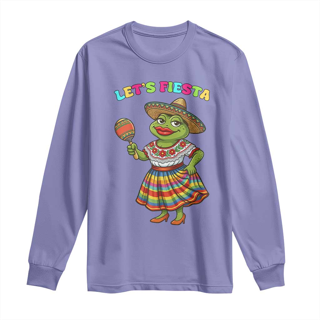 Funny Cinco De Mayo Sexy Frog Long Sleeve Shirt Lets Fiesta