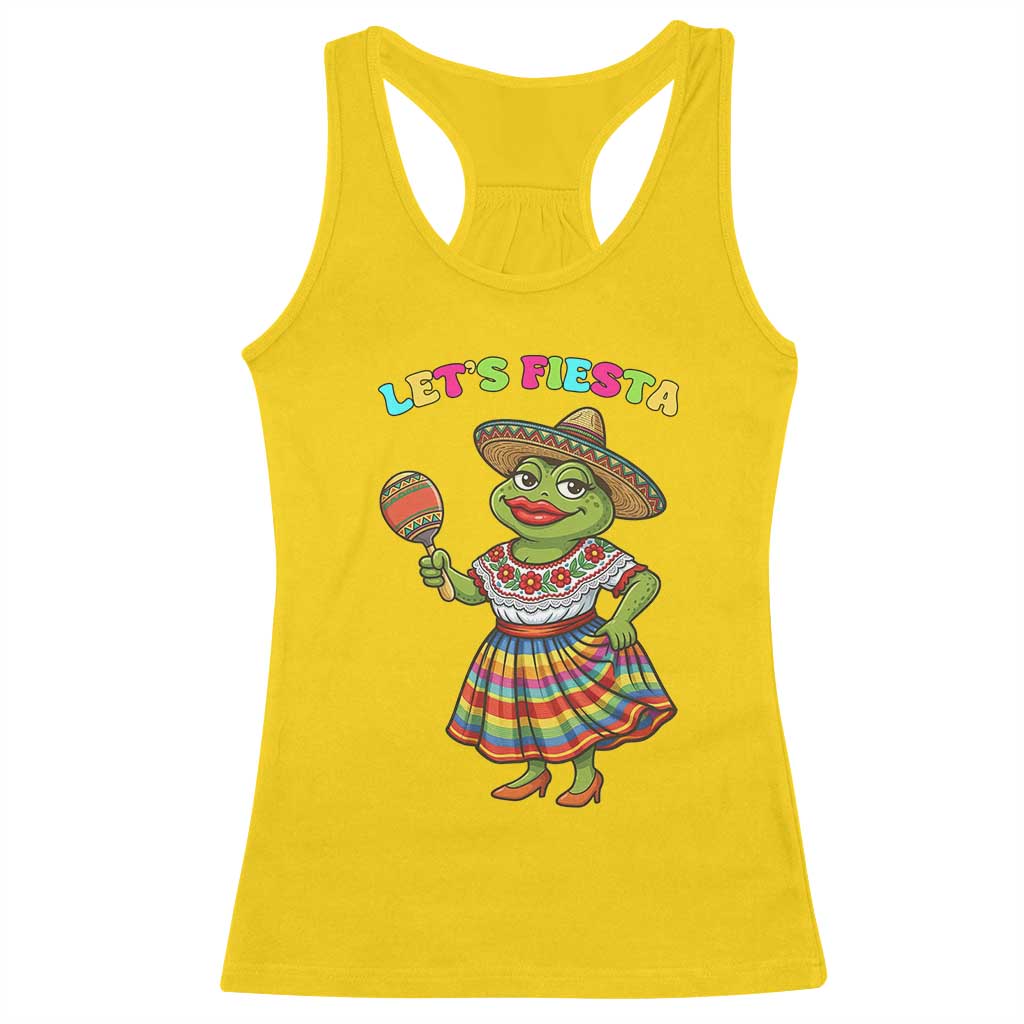 Funny Cinco De Mayo Sexy Frog Racerback Tank Top Lets Fiesta