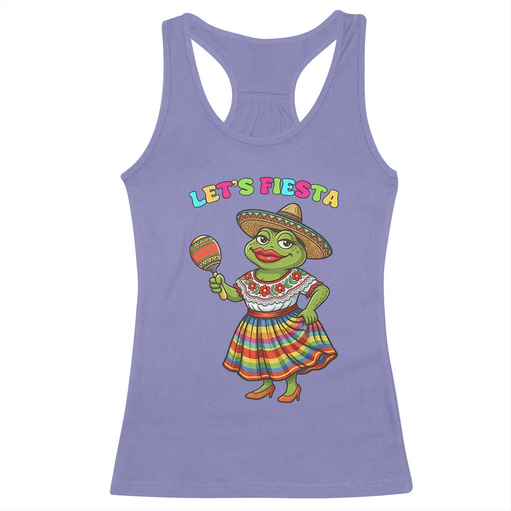 Funny Cinco De Mayo Sexy Frog Racerback Tank Top Lets Fiesta