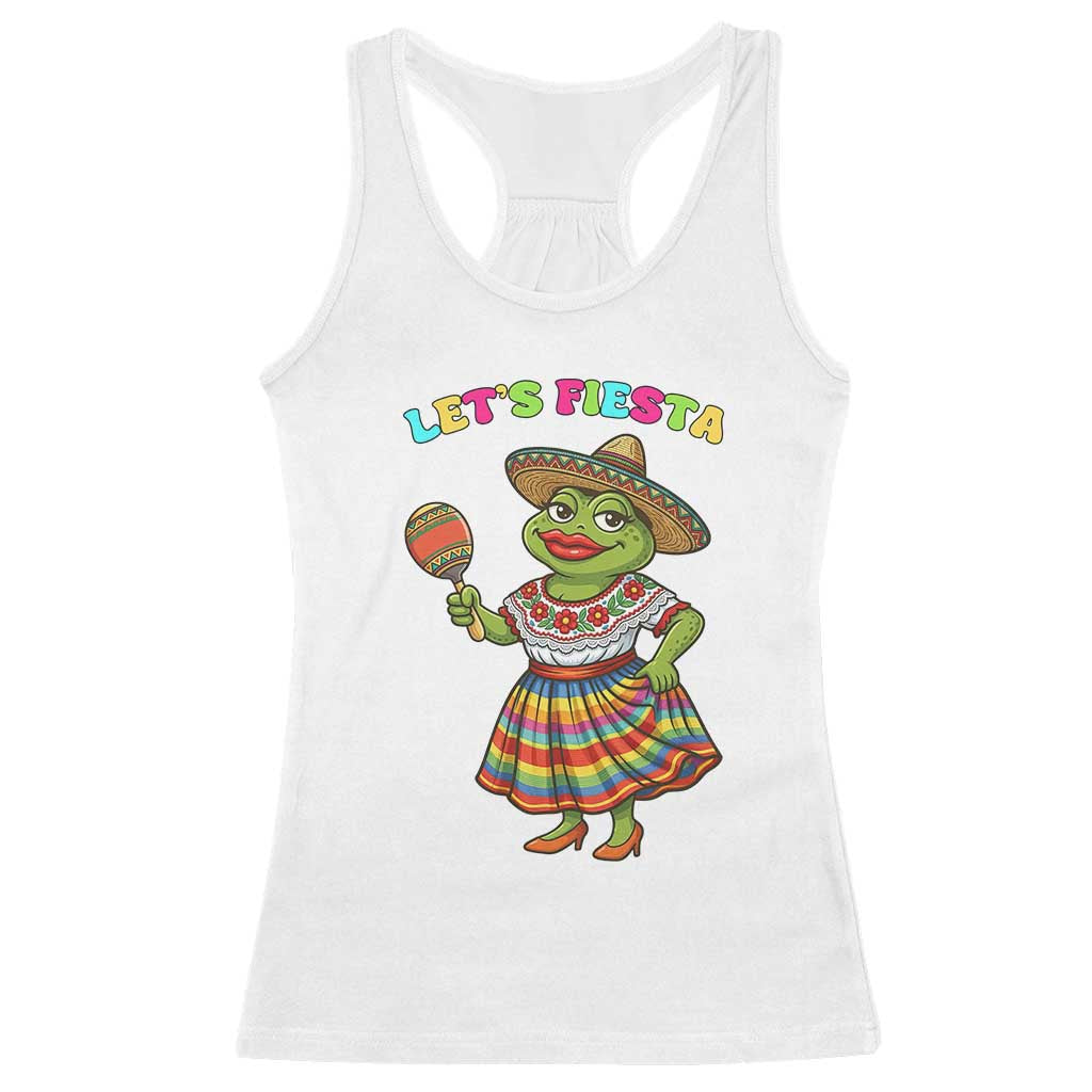 Funny Cinco De Mayo Sexy Frog Racerback Tank Top Lets Fiesta