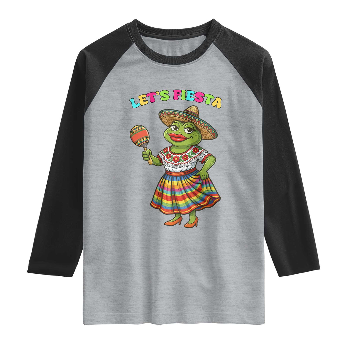 Funny Cinco De Mayo Sexy Frog Raglan Shirt Lets Fiesta