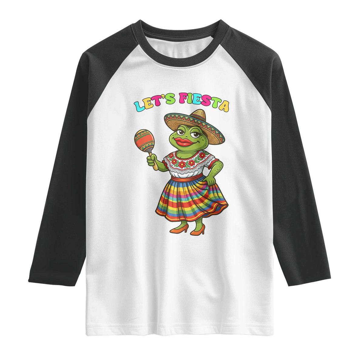 Funny Cinco De Mayo Sexy Frog Raglan Shirt Lets Fiesta