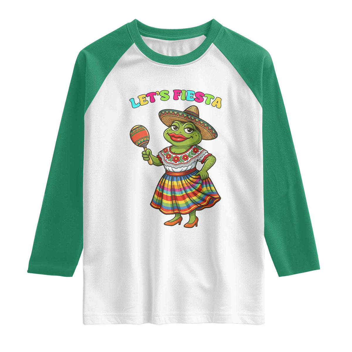 Funny Cinco De Mayo Sexy Frog Raglan Shirt Lets Fiesta