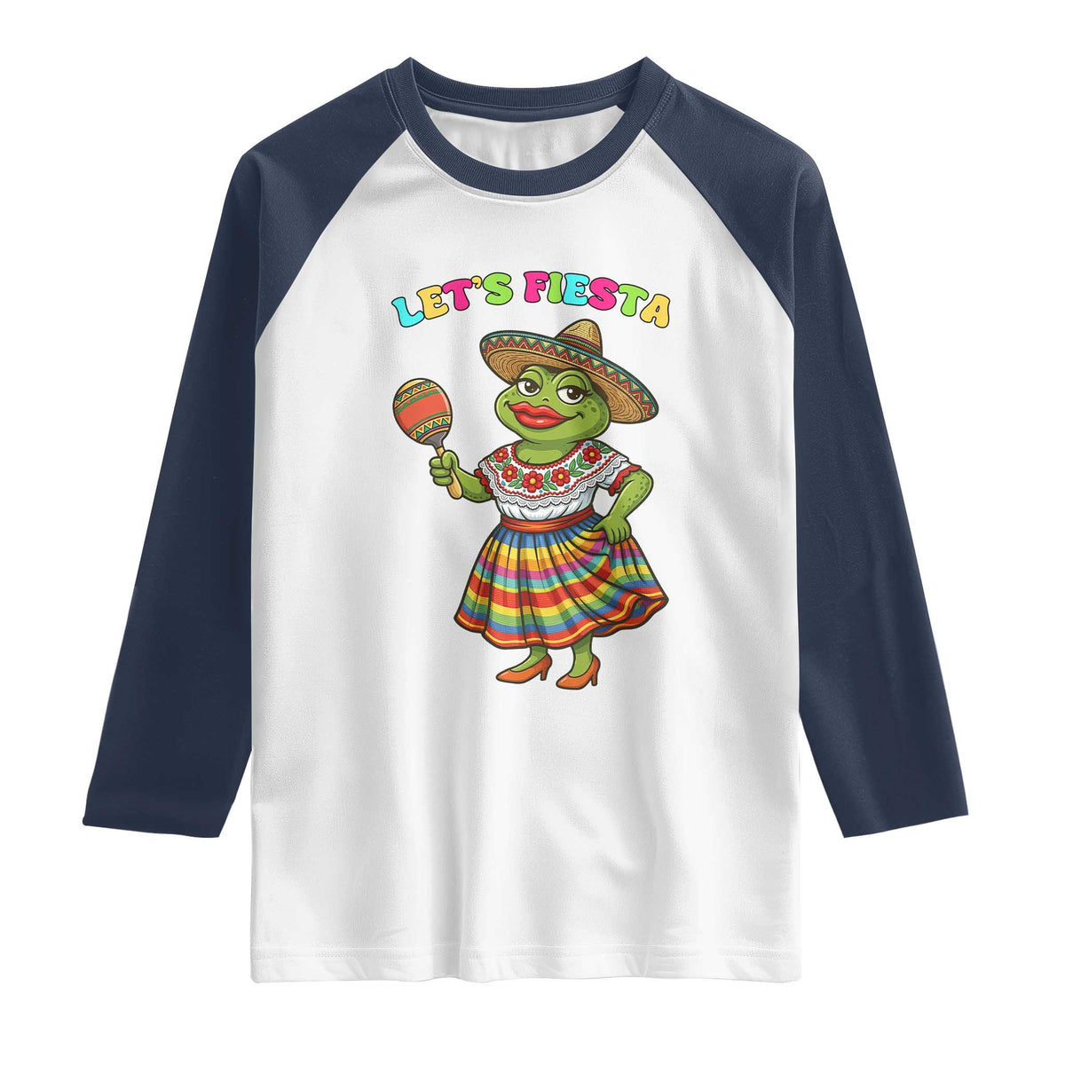 Funny Cinco De Mayo Sexy Frog Raglan Shirt Lets Fiesta