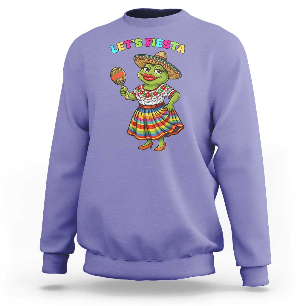 Funny Cinco De Mayo Sexy Frog Sweatshirt Lets Fiesta