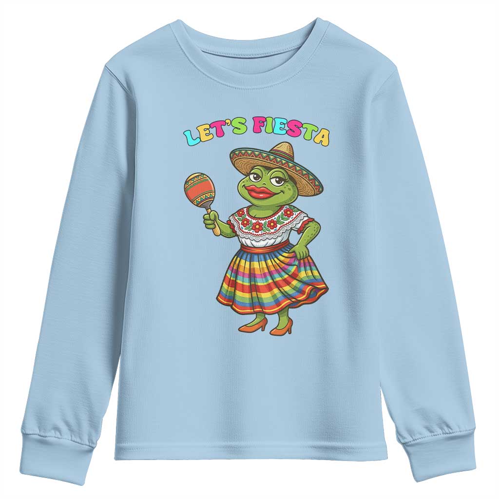 Funny Cinco De Mayo Sexy Frog Youth Sweatshirt Lets Fiesta