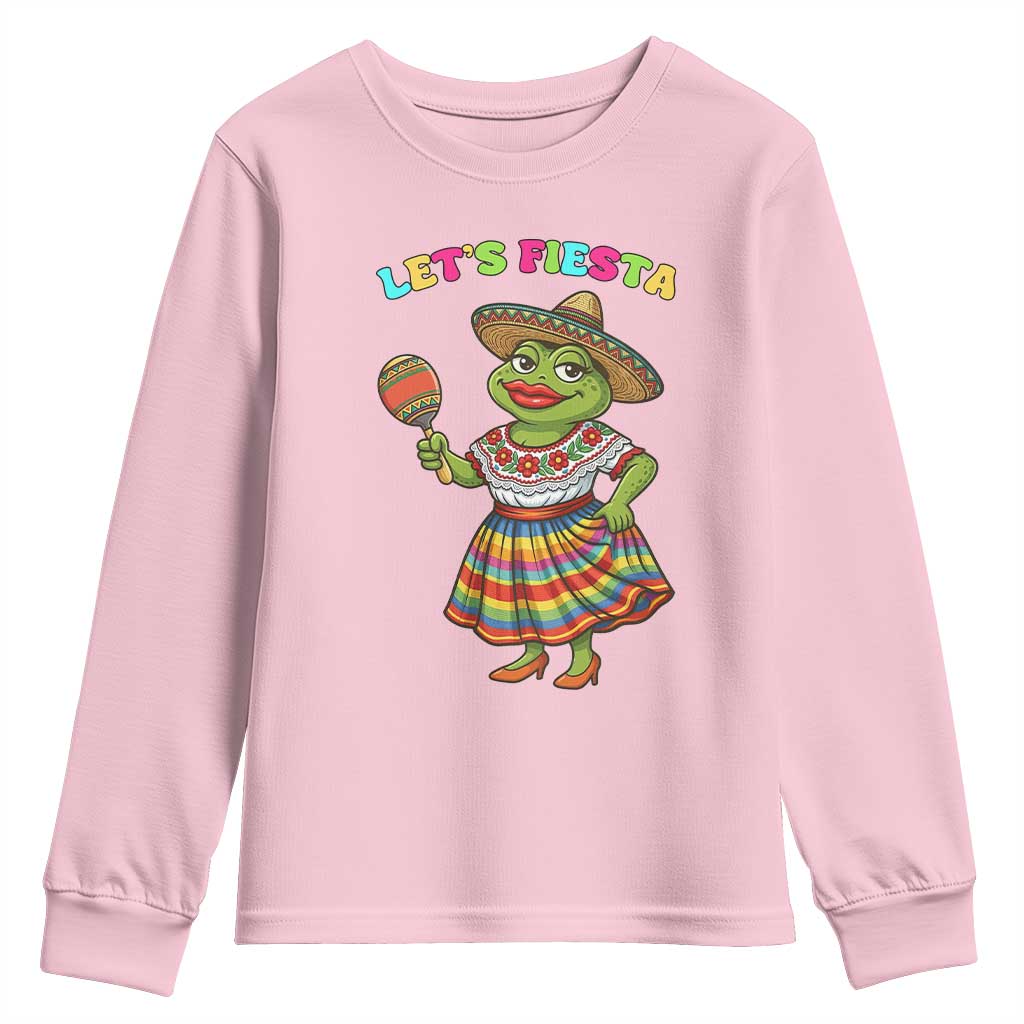 Funny Cinco De Mayo Sexy Frog Youth Sweatshirt Lets Fiesta