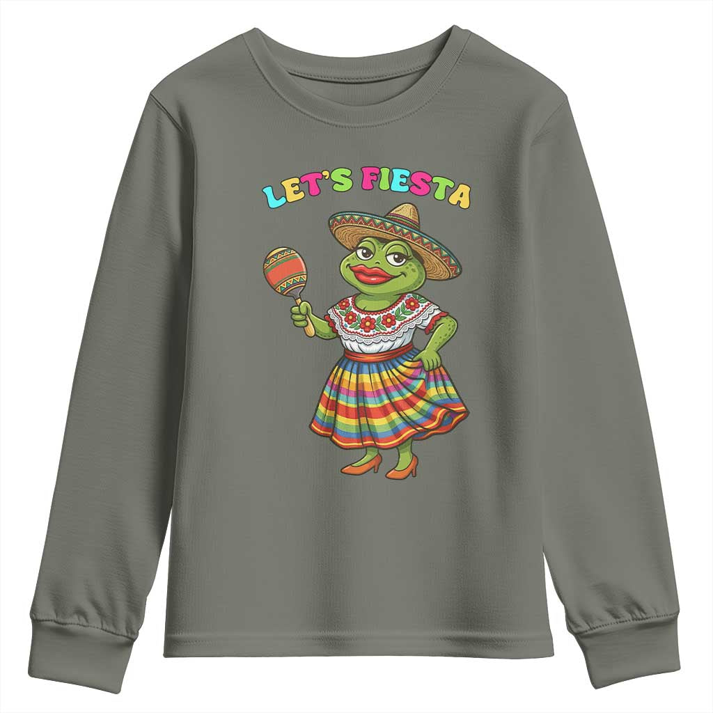 Funny Cinco De Mayo Sexy Frog Youth Sweatshirt Lets Fiesta