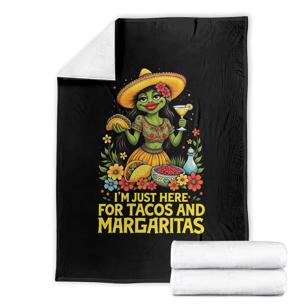 Funny Cinco De Mayo Frog Throw Blanket Just Here For Tacos And Margaritas