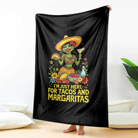 Funny Cinco De Mayo Frog Throw Blanket Just Here For Tacos And Margaritas