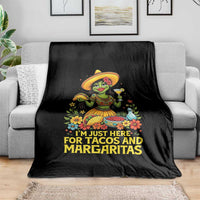 Funny Cinco De Mayo Frog Throw Blanket Just Here For Tacos And Margaritas